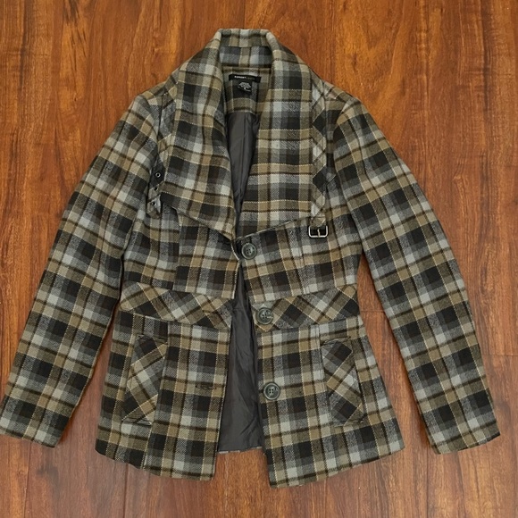 Robert Louis Jackets & Blazers - Robert Louis Plaid Pea Coat Size Medium